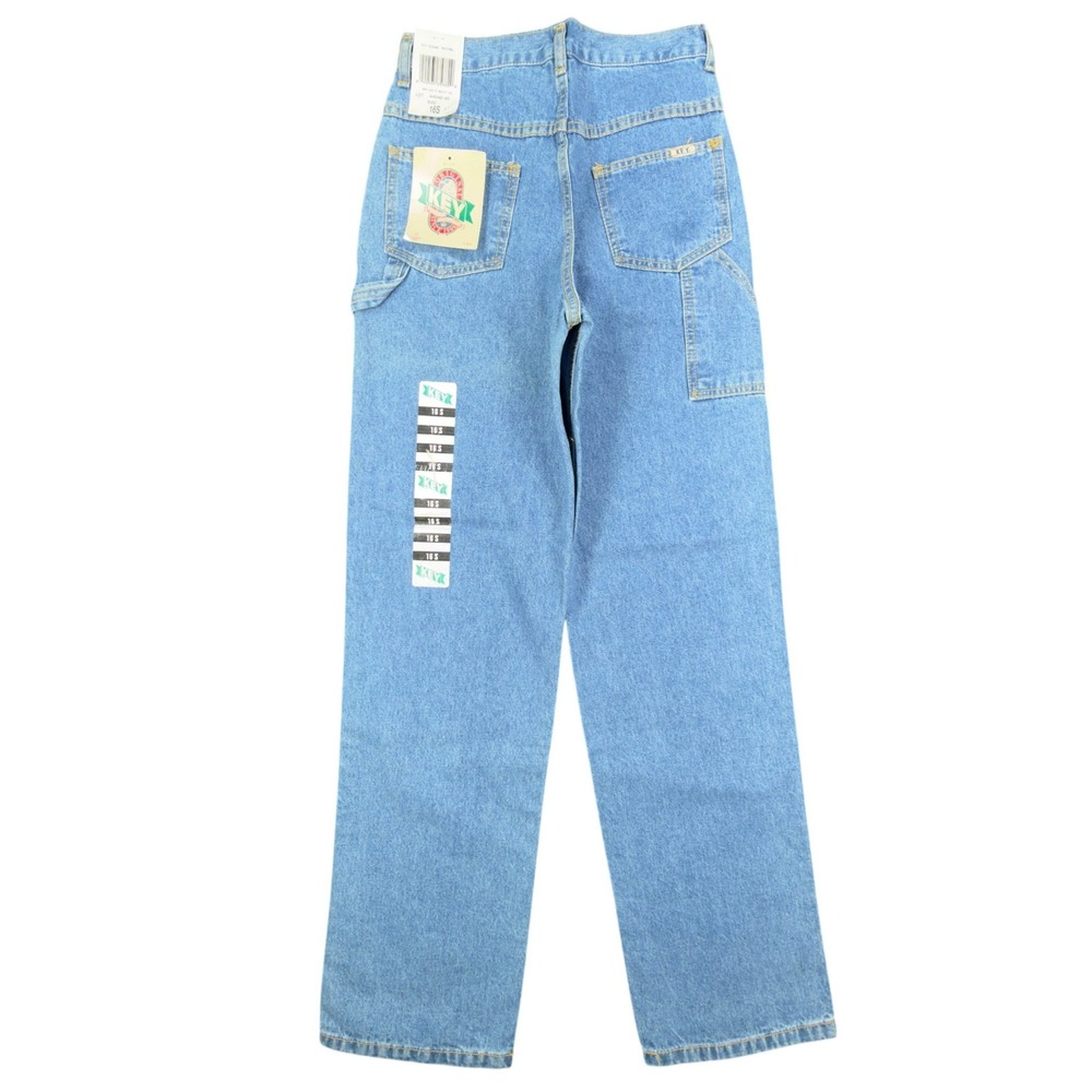 Key Vintage Carpenter Jeans Kids 16S Blue Cotton Denim Deadstock NWT C701